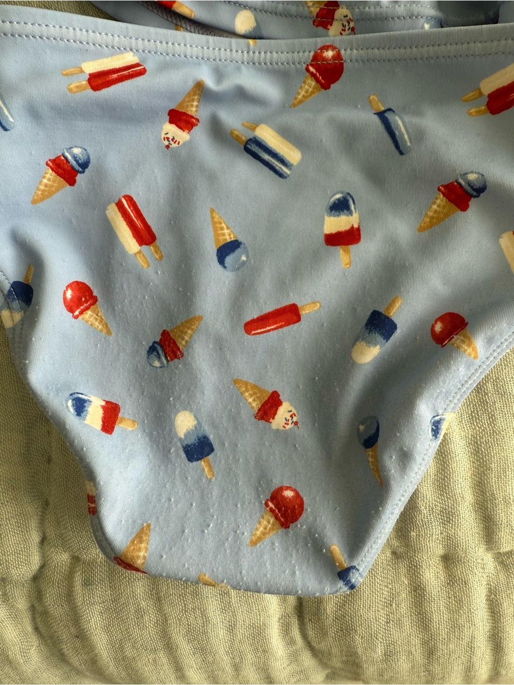 Janie and Jack Light Blue Ice Cream & Popsicle Print Two-Piece Swim Set - Picture 2 of 3